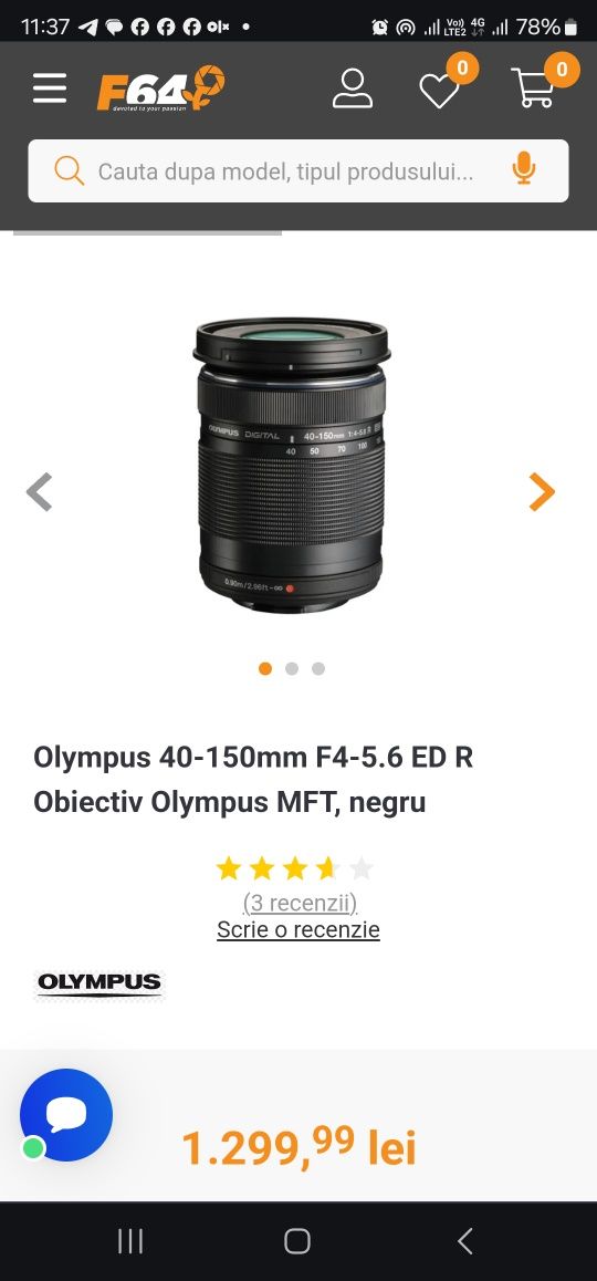 Olympus 40-150mm F4-5.6 ED R Obiectiv Olympus MFT, negru (nou)