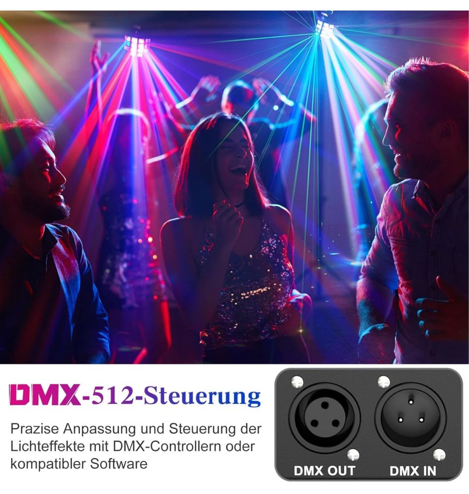 LED Stage Lighting, Party Lighting, DMX512 2 in 1 RGB Disco Light