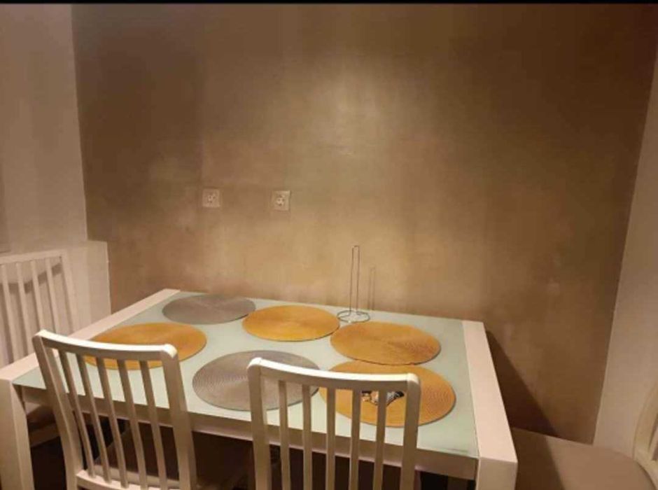 Masa extensibila bucatarie, blat sticla, 140/190x90 cm