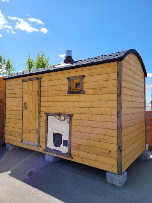 Баня бочка, мобильная баня, баня из сруба, купель, домик