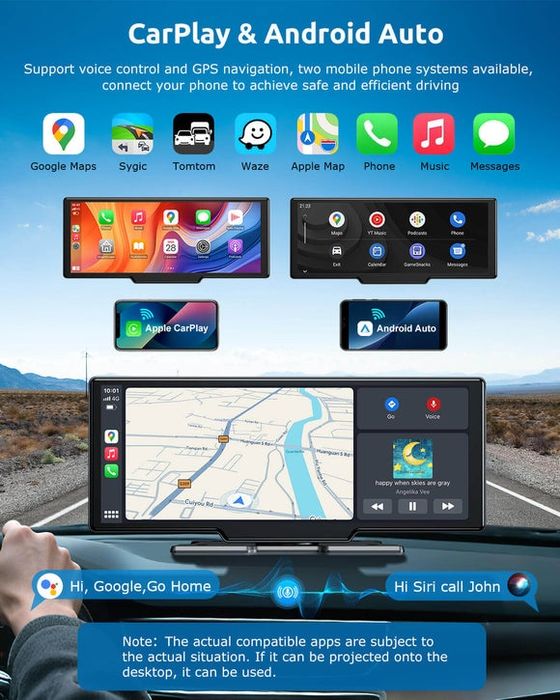 Универсална Мултимедия за автомобил Essgoo с Android Auto/CarPlay