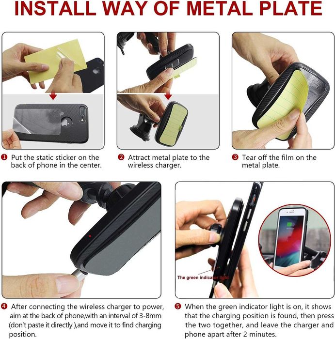 Магнитно QI бързо безжично зарядно за кола Yianerm