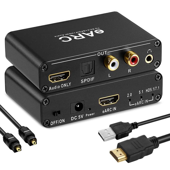 Extractor adaptor audio HDMI eARC,convertor optic Toslink,DAC 192KHZ