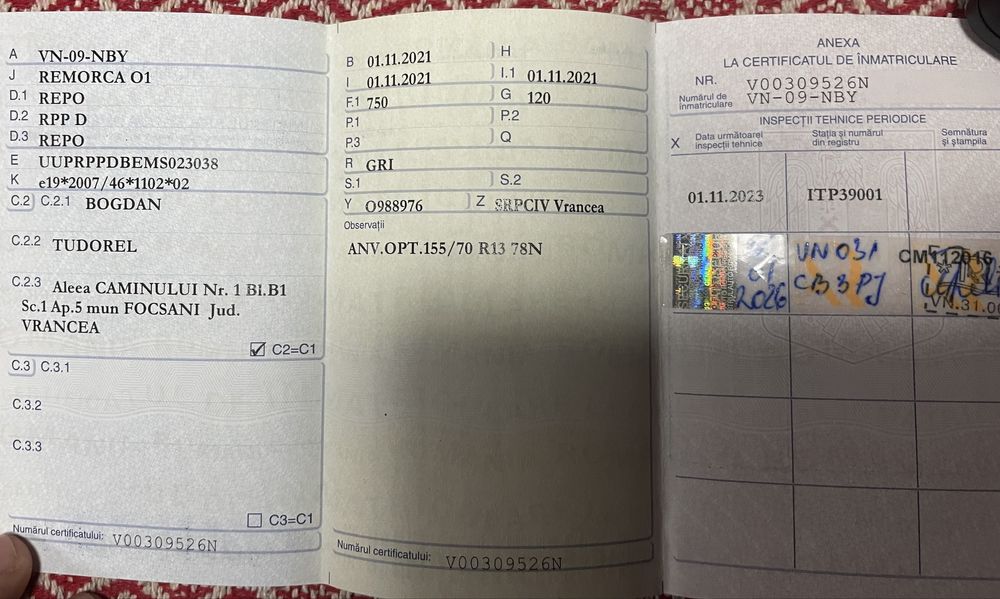 Vand Remorca REPO 750 KG