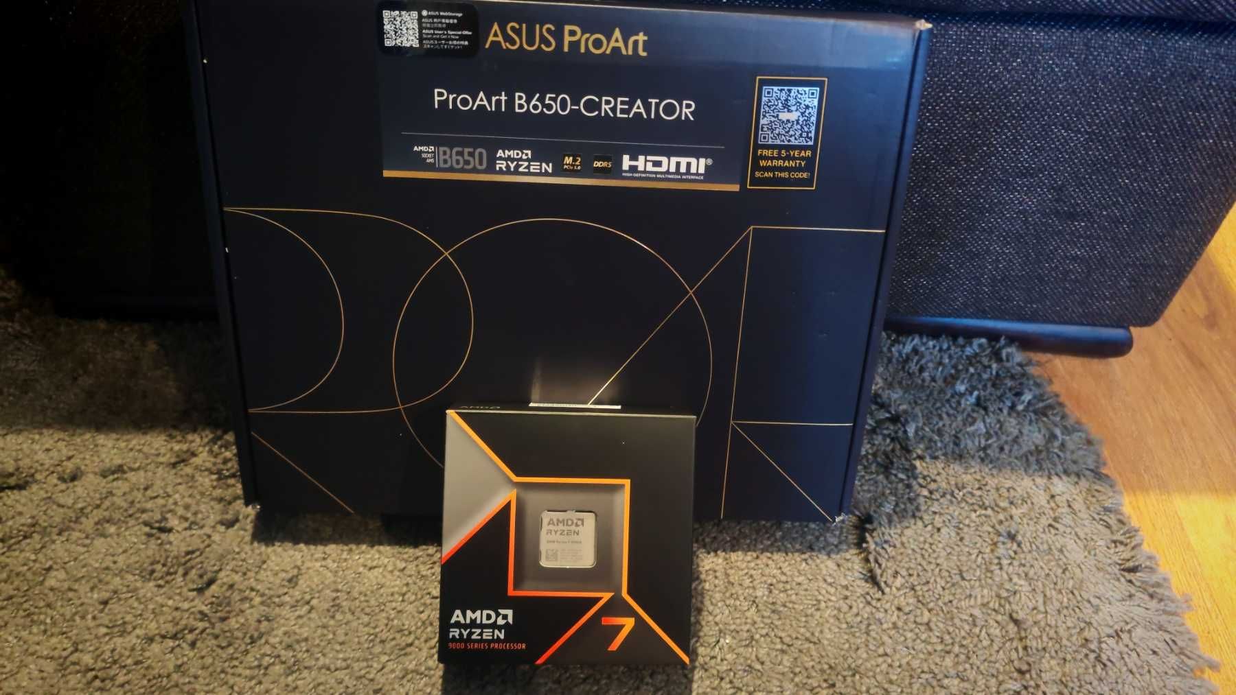 ASUS ProArt B650-Creator АМ5 + Ryzen 7 9700X, осемядрен (3.8/5.5GHz]