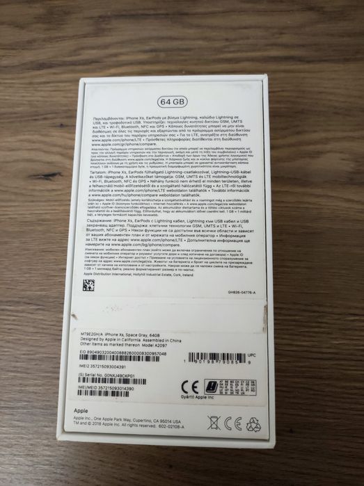 iPhone XS 64GB Space Gray  – Отлично състояние.
