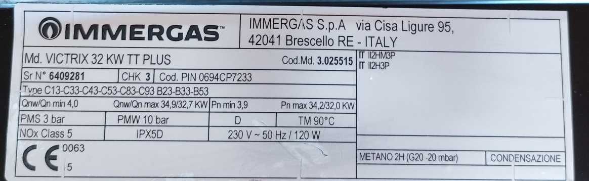 Piese de schimb pentru Immergas Victrix 32 Kw TT Plus