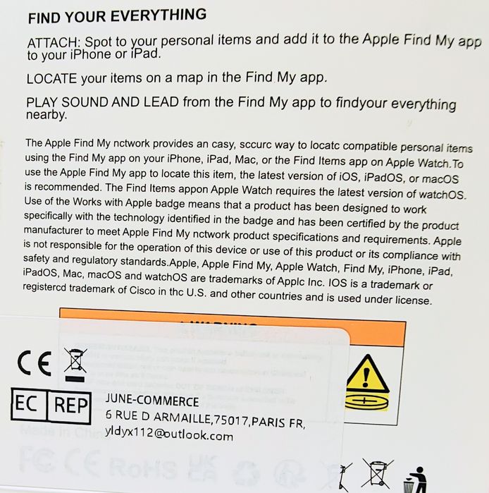 Smart tag cu husă silicon detașabilă pentru iPhone, Apple, iOS, gps
