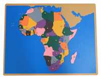 Монтесори дървена обозначена карта на Африка с държавите ГЕОГРАФИЯ