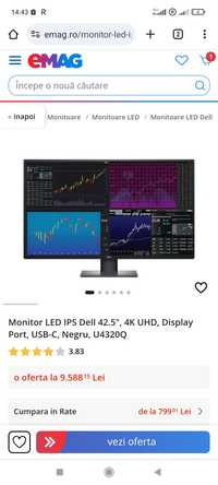 Monitor LED IPS DELL UltraSharp U4323Q, 43