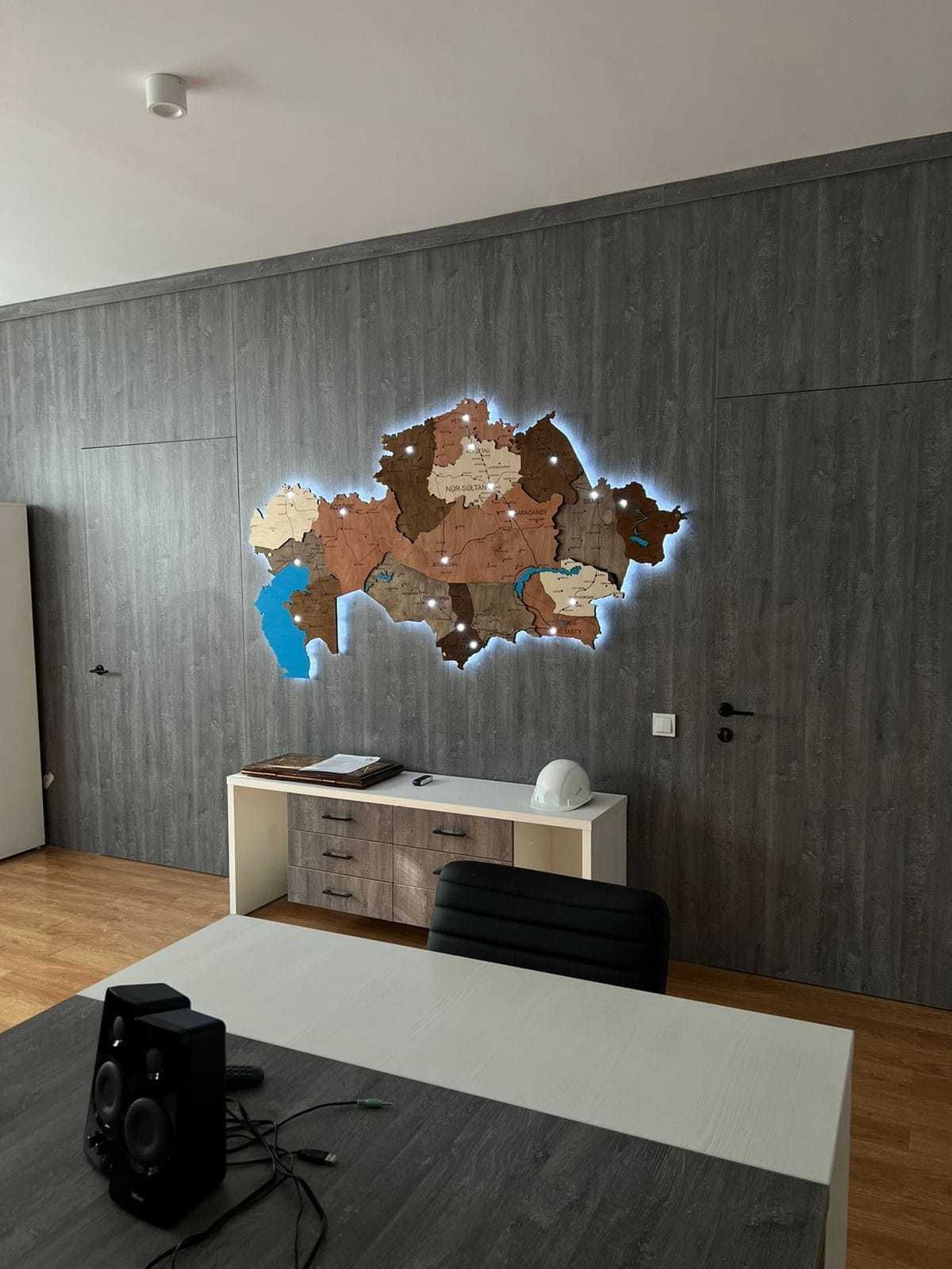 Карта мира из дерева для декора дома, офис, развлекательный центр