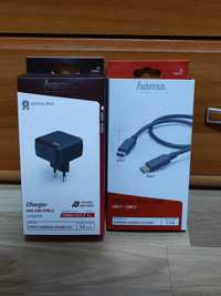 Incarcator Hama Quick Charge + Cablu Type C Hama ( Samsung, Apple )