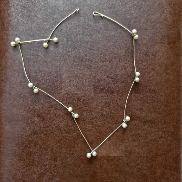 Colier de Alexandra Nacu argint suflat cu aur & perle naturale