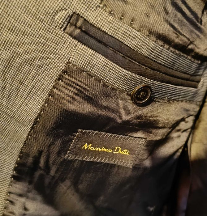 Sacou blazer 40 L slim Massimo Dutti NOU lana Finest Italian gri