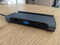 Hub USB-C HAMA 200102 multiport, 7 porturi, 3 x USB-A, VGA, HDMI, LAN