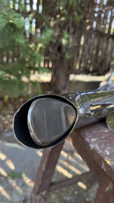 Toba evacuare moto, cotit inox crom chopper custom
