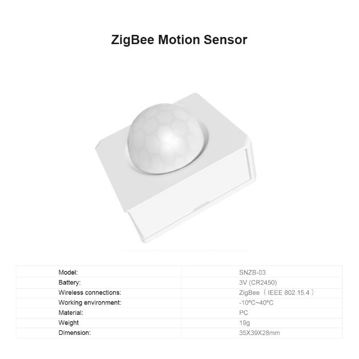 SONOFF SNZB-03 – ZigBee сензор за движение - С включена батерия