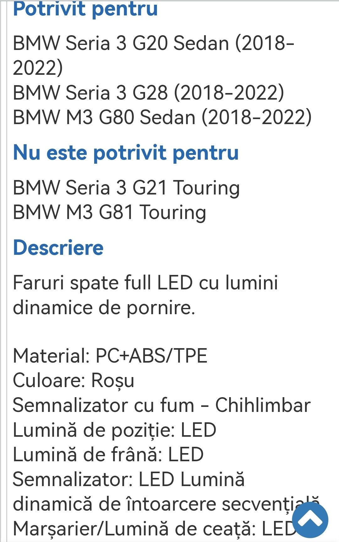 Stopuri led BMW G20