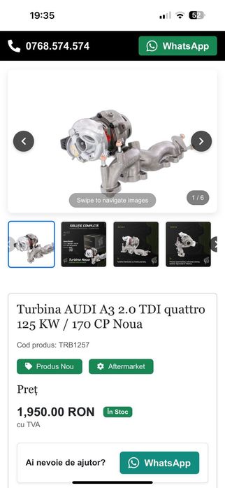 Turbina Audi,Volkswagen, seat,skoda noua