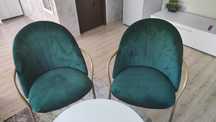 Set 2 scaune Dining, 47x50x78 cm, catifea, culoare Verde