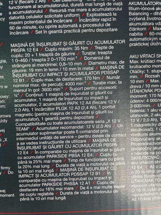 Set 2 masini de insurubat si gaurit cu impact Parkside Performance