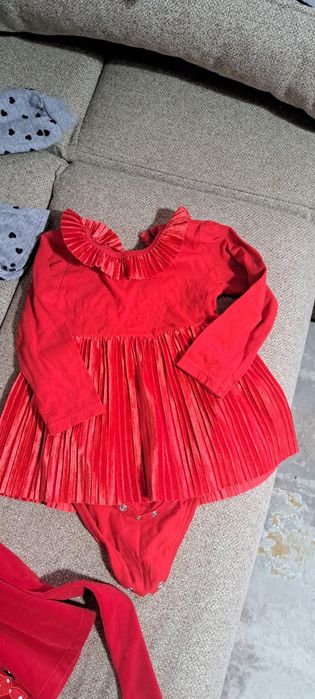 Lot rochita catifea, bluza peplum, body festiv 92