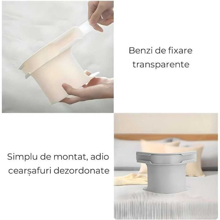 Suport de prindere pentru cearsafuri de pat cu sistem anti-derapant