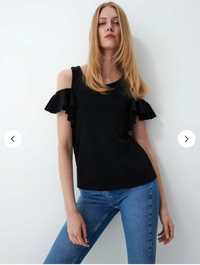 Bluza eleganta tricou Mohito negru/roz M nou