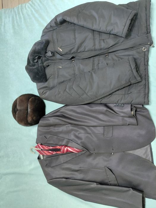 Зимняя куртка, костюм, норковая шапка