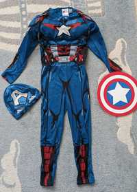 Costum Captain America, H&M, marime 110-116/ 4-6 ani