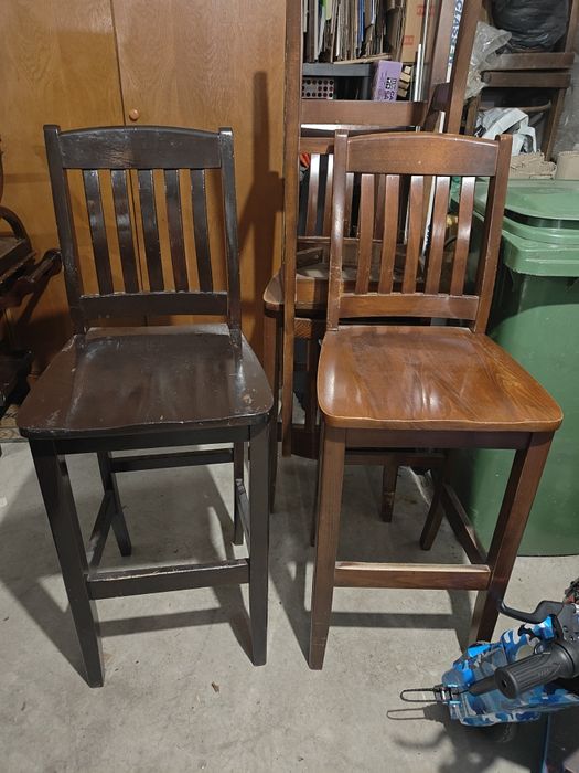 4 scaune de bar lemn masiv inalte 75 cm