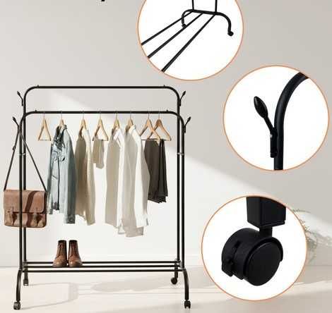 Стабилен двоен щендер тип подвижна закачалка с колела