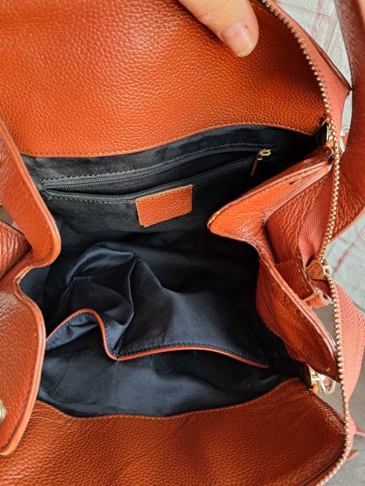 дамска чанта, кафява кожена-естествена кожа,