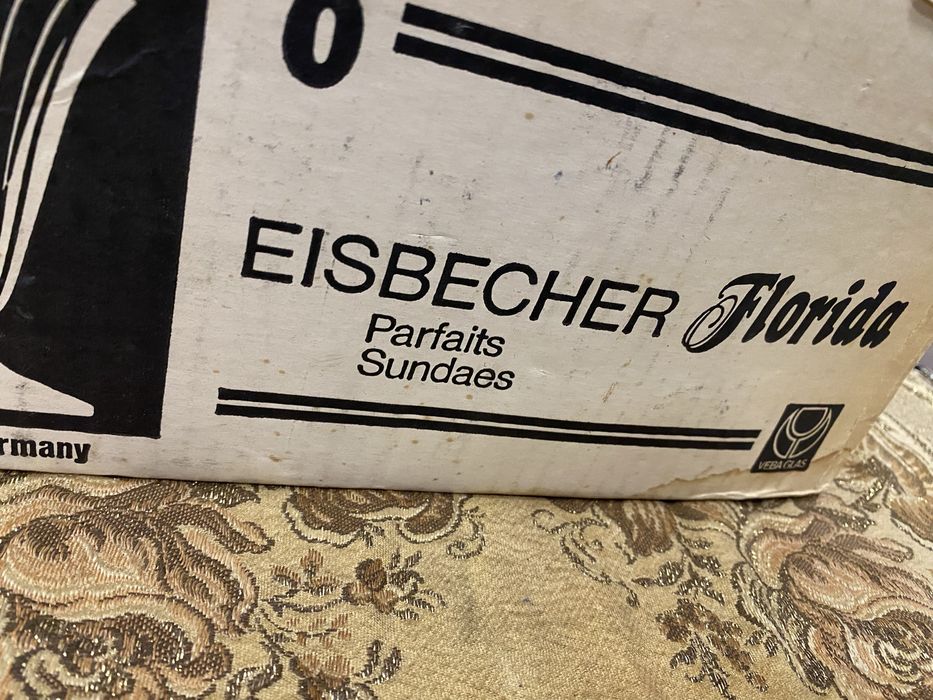 Стъклени купички Eisbecher Florida 1970те W Germany винтидж