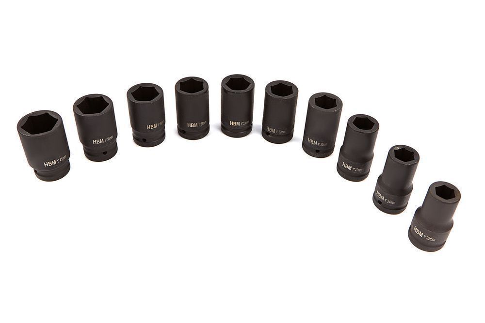 Trusa chei tubulare de impact lungi 1'' 22-41 mm 10 piese