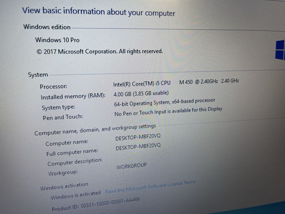 Laptop HP ProBook, i5, 4GB RAM, 320GB HDD, 15,6 inch