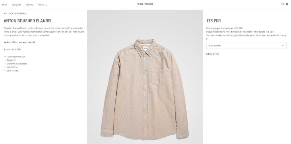 Norse Projects - Anton Brushed Flannel