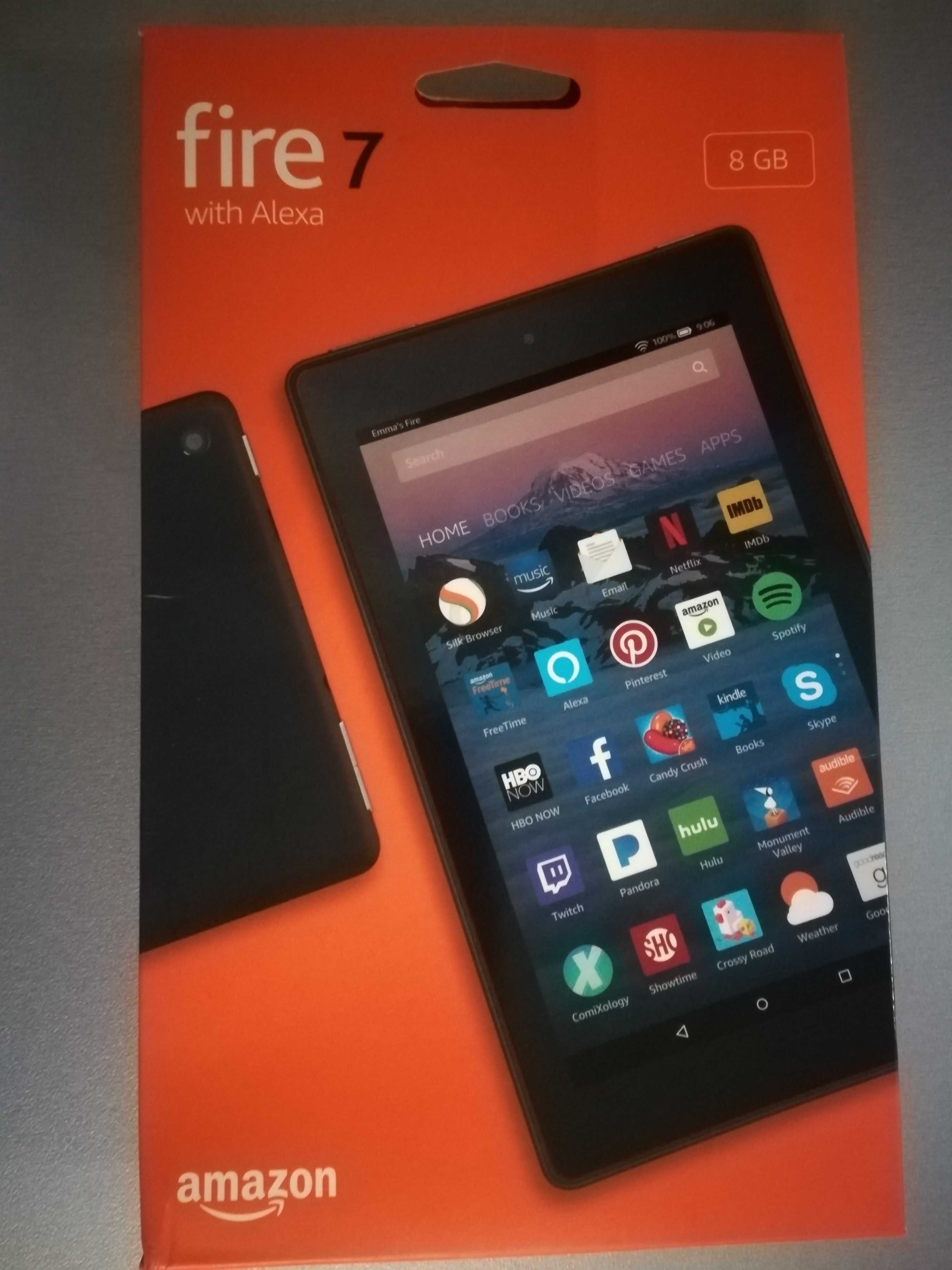 Таблет Amazon Kindle Fire HD 7" 8GB с Alexa/глас команди/,кожен калъф