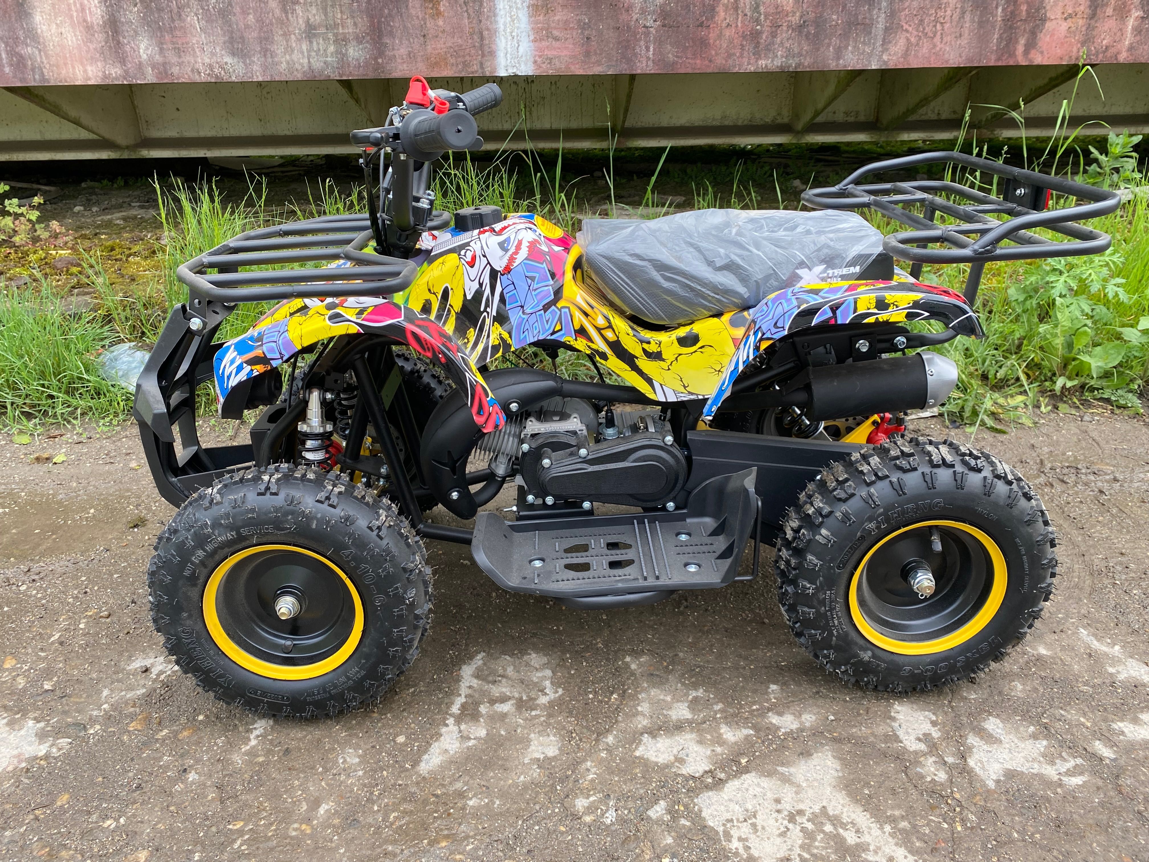 ATV Grafitty galben 49cc viteza reglabilă nou cu garanție și livrare