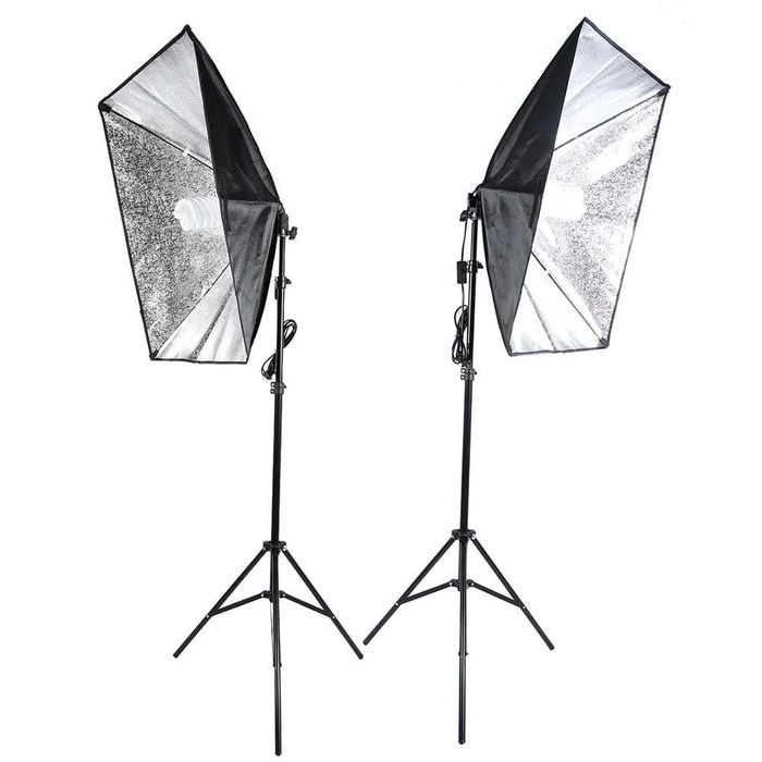 Softbox 50x70 Kit lumina continua 2x135W videochat foto studio moda