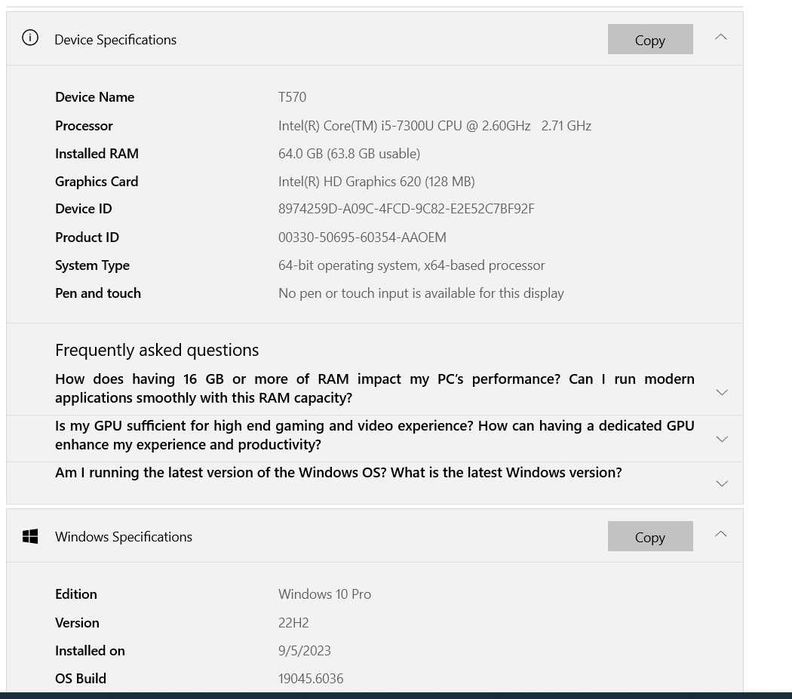 vand laptop Lenovo T570, 32GB RAM, docking station, incarcator 666 lei