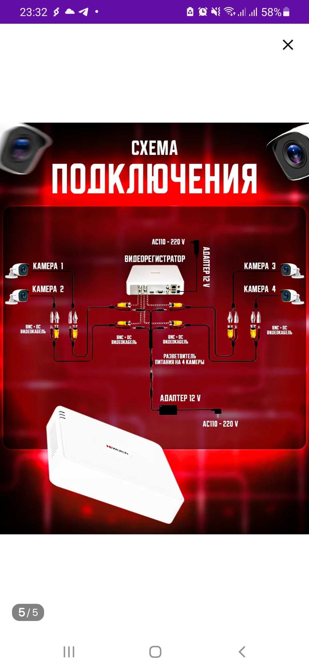 Комплект видеонаблюдения под ключ + помощь в подключении