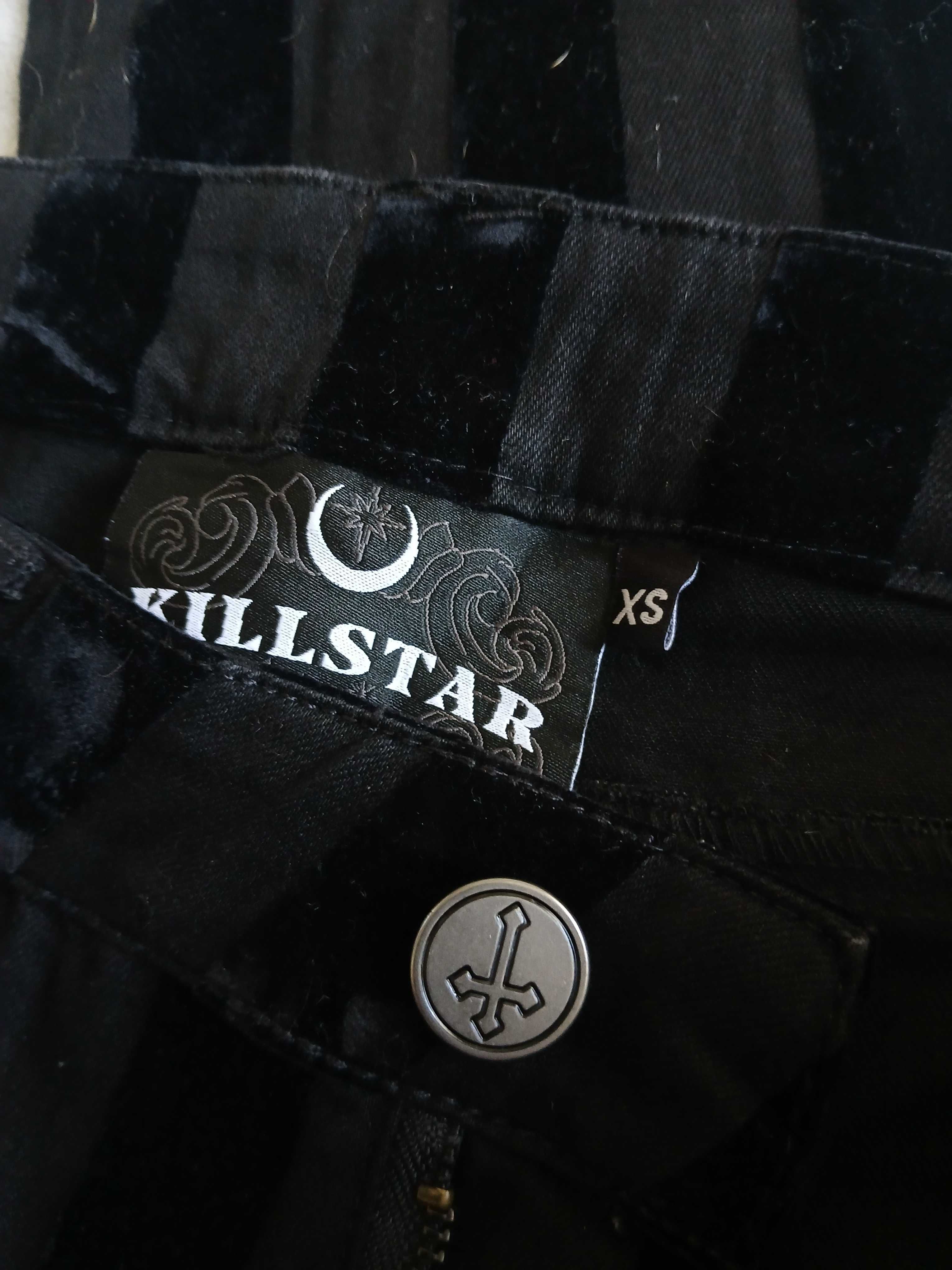 Killstar Унисекс gothic/готик черен панталон на райета