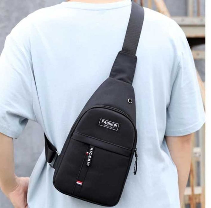 Барсетка Сумка через плечо Новая Черная Fashion нейлон