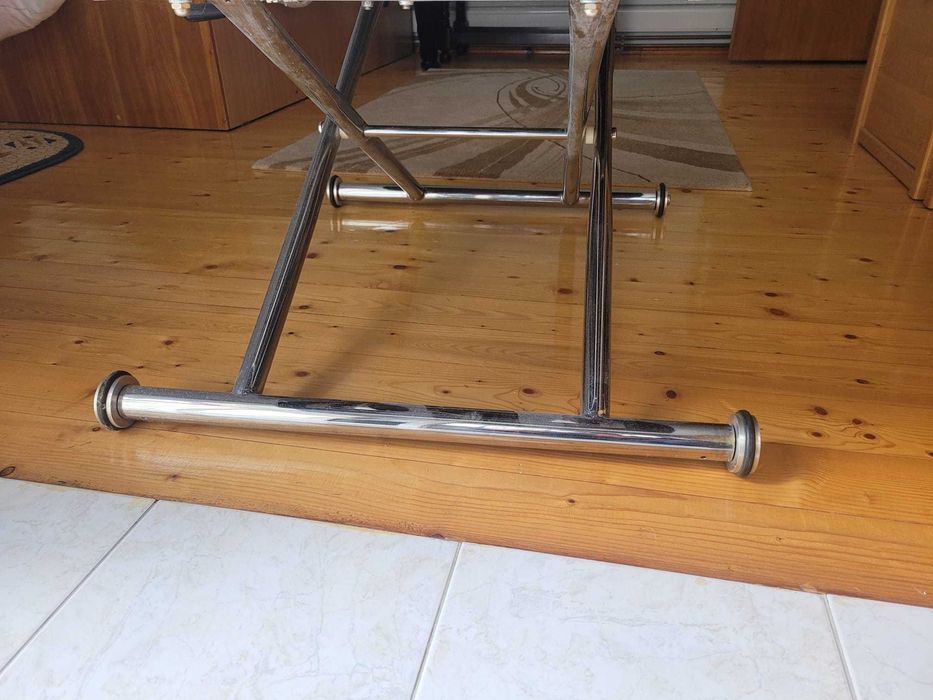 Masa sufragerie 120x70 sticla/inox reglabila