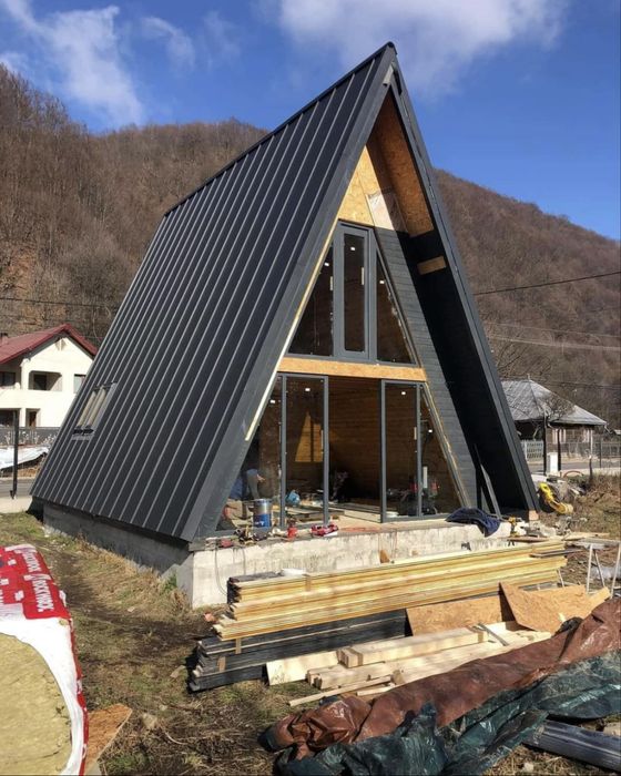 cabane tip A frame , acceptam variante auto!