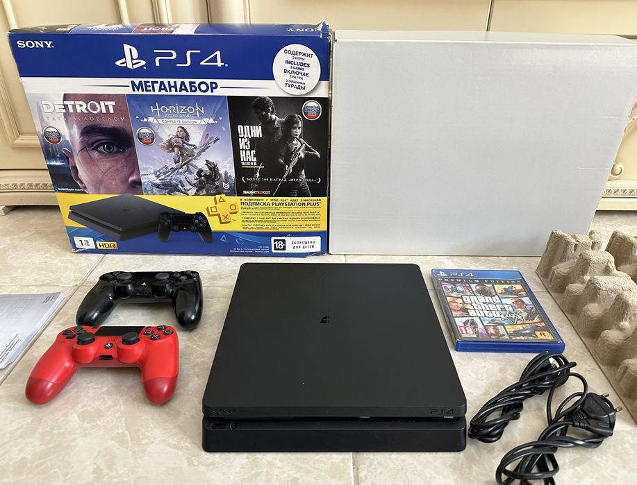 PlayStation 4 Slim 1TB 2 Джойстика Minecraft gta 5 Sony Ps Пс Pc
