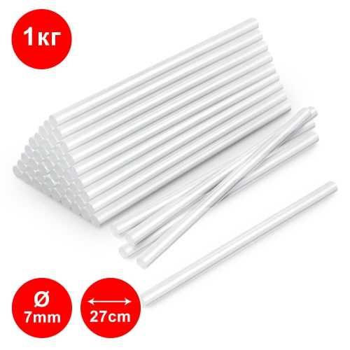 Лепило силиконови пръчки, 27х0.7 см, Пакет 1 кг.