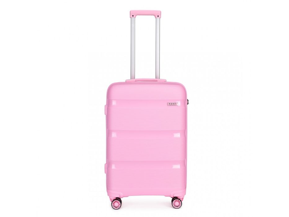 Куфар Kono K2092L Spinner 65 см, розов, полипропилен