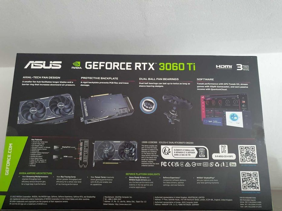 Placa Video ASUS GeForce RTX 3060 Ti 8GB 256bit Dual OC Noua Sigilata